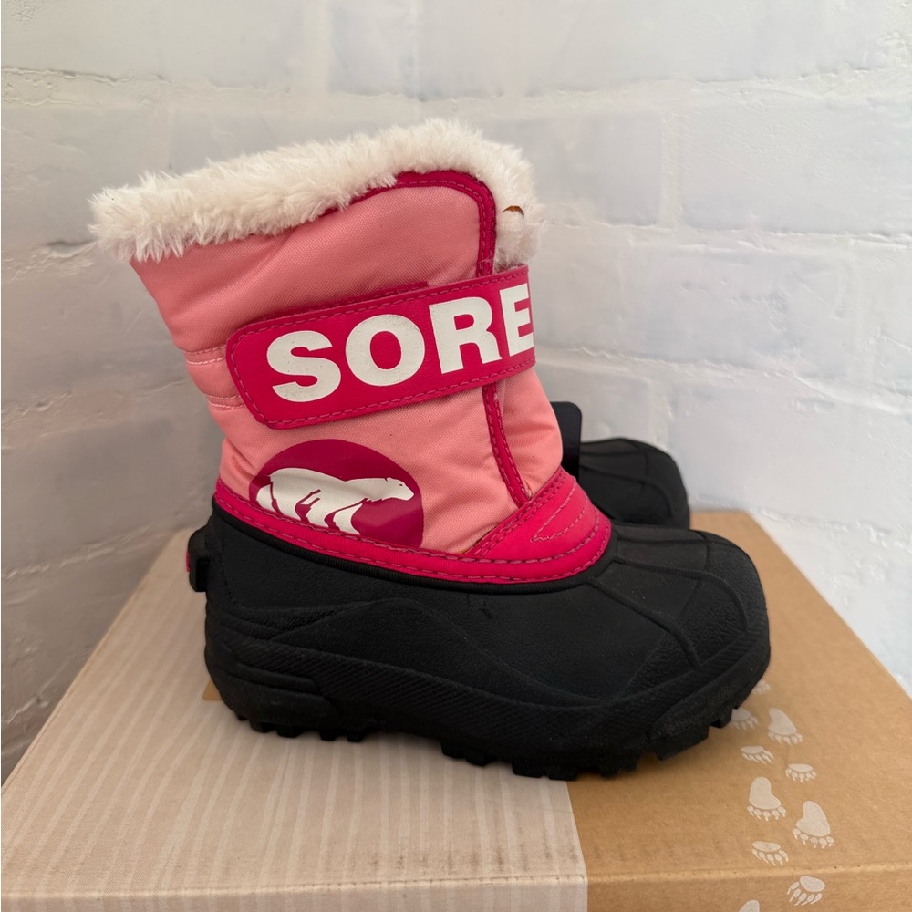 Sorel Kids' Pink and Black Snow Boots